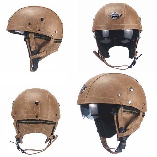 Leather open face - face, motocycle