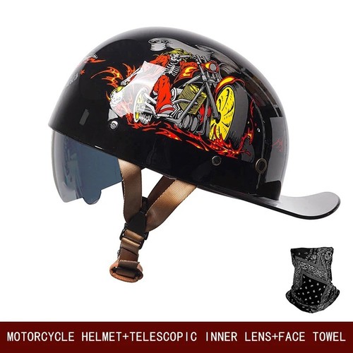 Round open face helmet - open,