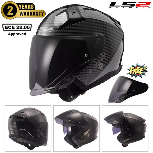 Ls2 carbon fibre open face - carbon,